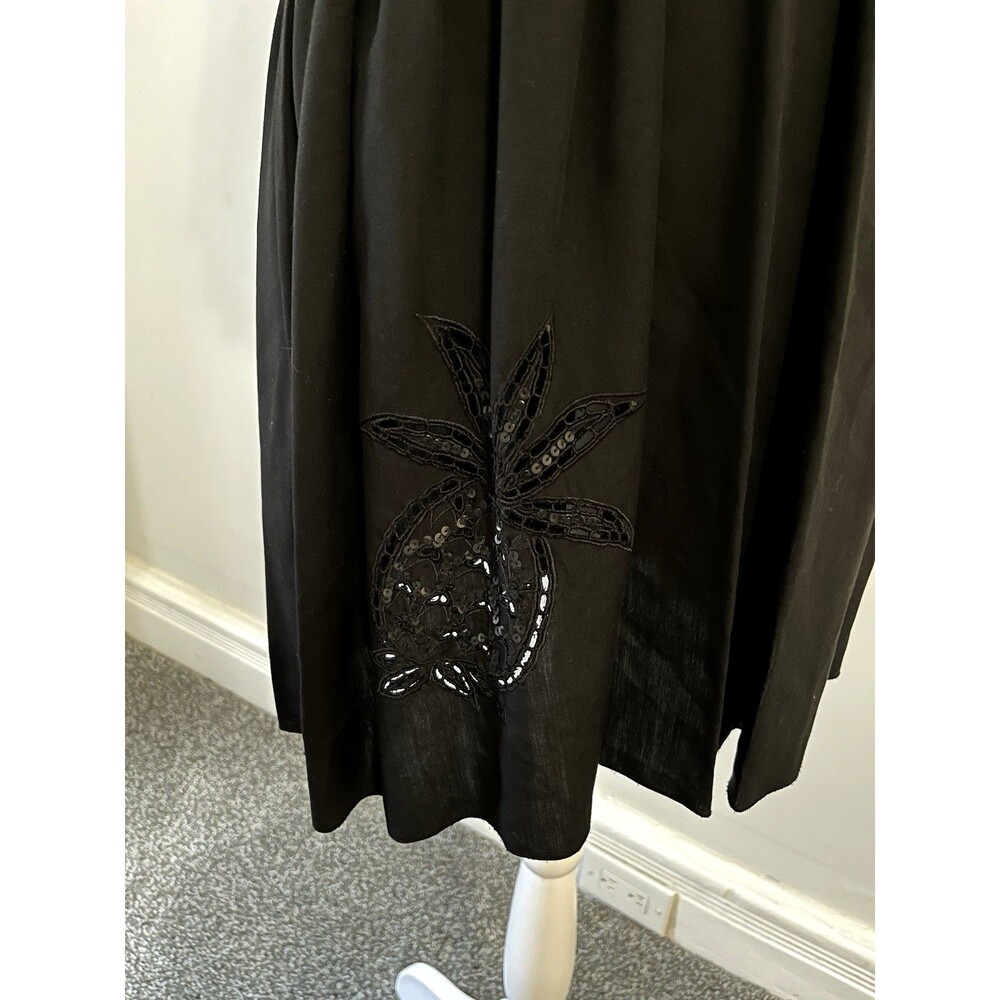 Soft Surroundings Kaftan Dress Womens Large Sea Shell Accent Resort Cruise Black - Picture 5 of 14